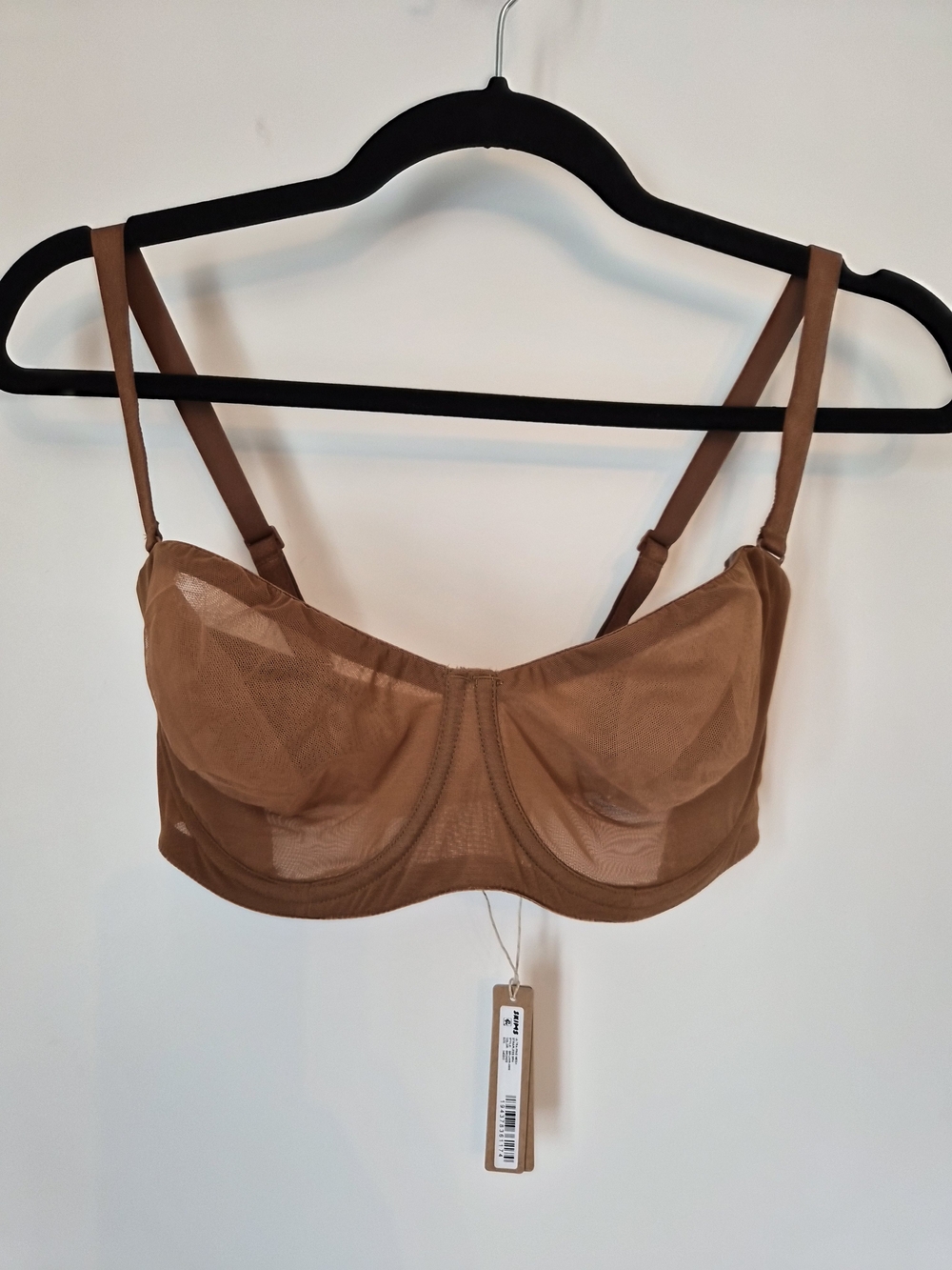 SKIMS Tan Sheer Mesh Underwire Bra